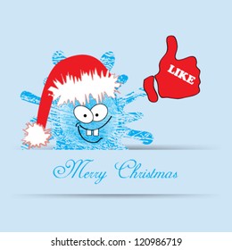 Blue snowflake cartoon. Like