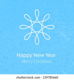 Blue snowflake Christmas background. Vector illustration.