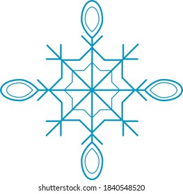 Blue snowflake. Christmas concept. Vector, illustration.