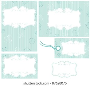 blue snowflake christmas labels isolated on white