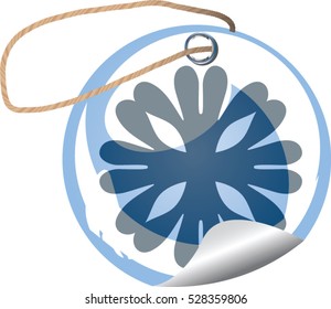 Blue snowflake christmas ornaments with reflective surface. Vector Illustration