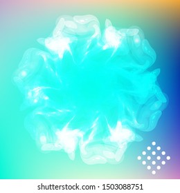 Blue Snowflake. Christmas Star. Winter Holiday Background. New Year Abstract Backdrop. Modern Design.