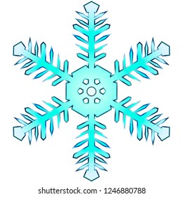 blue snowflake with contour