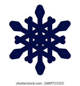 Blue snowflake design perfect for winter themes, decorations, and holiday projects.
