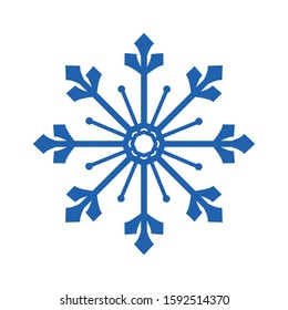 Blue snowflake design, Winter season merry christmas decoration card invitation celebration and holiday theme Vector illustration