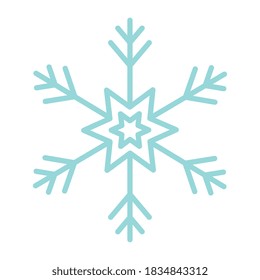 Blue snowflake design, Winter season merry christmas celebration and holiday theme Vector illustration