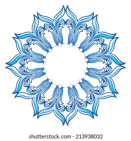 Blue Snowflake design for your new year party isolated on white background