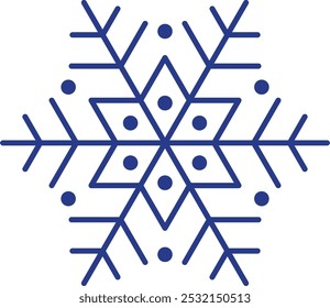 Um floco de neve azul com forma de diamante