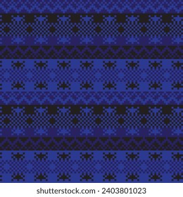 Blue Snowflake fair isle pattern design for fashion textiles, knitwear and graphics