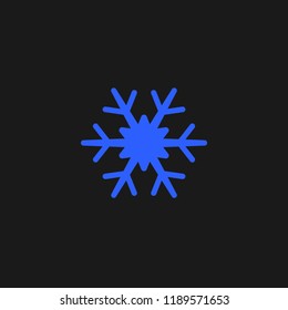 Blue snowflake flat icon. Snow pictogram. Winter symbol. Vector illustration for your design.