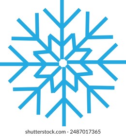 Icono plano de Copo de Nieve azul. Pictograma de nieve. Símbolo de invierno. Ilustración vectorial, EPS10.