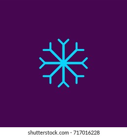 Blue Snowflake flat icon. Snow pictogram. Winter symbol. Vector illustration, EPS10