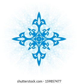 blue snowflake with a glow