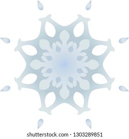 blue snowflake with gradients to generate transparency