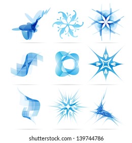 blue snowflake icon design water vector eps