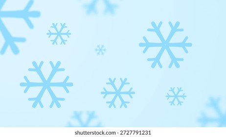 Um ícone de floco de neve azul exibido em um plano de fundo suave azul-claro. O design apresenta simetria geométrica limpa e linhas vetoriais suaves, criando um gráfico moderno com tema de inverno adequado para aplicativos, interfaces climáticas, promoções sazonais, banners de inverno e decorações digitais que exigem um estilo visual fresco, mínimo e refrescante.