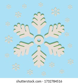 blue snowflake icon isolated on white sky background