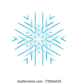 blue snowflake icon isolated on white background