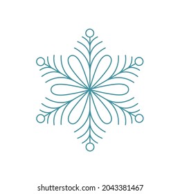 Blaue Schneeflocke. Logo-Design des Symbols. Wintersymbol von Eiskristall. Vorlage für Winterdesign. Einzige Vektorgrafik .