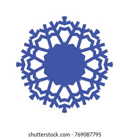 Blue snowflake icon on white background