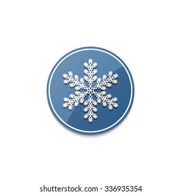 Blue snowflake icon with shadow