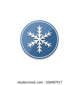 Blue snowflake icon with shadow