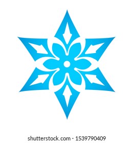 blue snowflake icon. vector illustration