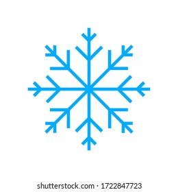 Blue Snowflake Icon Vector Template