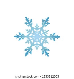 blue Snowflake Icon. Winter background.