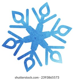icono azul del copo de nieve. Fondo de invierno
