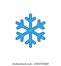 blue Snowflake Icon. Winter background