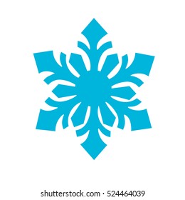 blue Snowflake Icon. Winter background