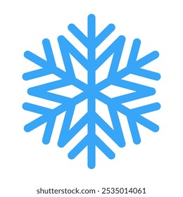 Blue snowflake icon. Winter time. Happy Christmas holiday. Vector Cartoon style. Simple flat design illustration.