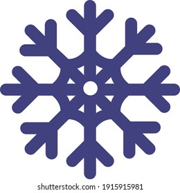 Blue snowflake, illustration, vector on white background.