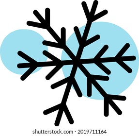 Blue snowflake, illustration, vector on a white background.