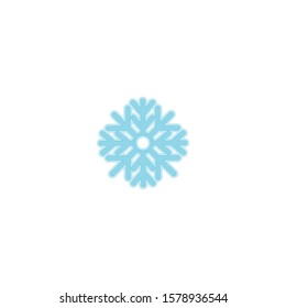 Blue snowflake isolated on white background. 