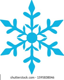 Blue snowflake isolated on a white background. Element for Christmas and New Year holidays. Decorate your greeting cards.