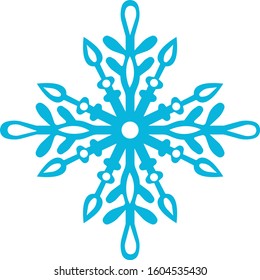 Blue snowflake isolated on a white background. Element for Christmas and New Year holidays. Decorate your greeting cards.