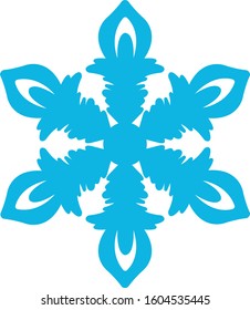Blue snowflake isolated on a white background. Element for Christmas and New Year holidays. Decorate your greeting cards.