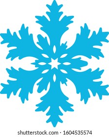 Blue snowflake isolated on a white background. Element for Christmas and New Year holidays. Decorate your greeting cards.