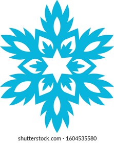 Blue snowflake isolated on a white background. Element for Christmas and New Year holidays. Decorate your greeting cards.