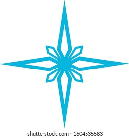 Blue snowflake isolated on a white background. Element for Christmas and New Year holidays. Decorate your greeting cards.