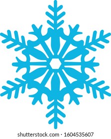 Blue snowflake isolated on a white background. Element for Christmas and New Year holidays. Decorate your greeting cards.