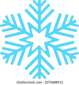 Blue Snowflake isolated on white background. Vector illustration. Snowflake icon.