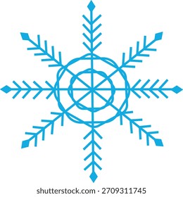 blue snowflake isolated on white background