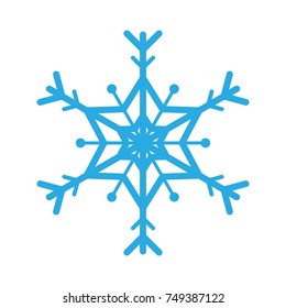 Blue snowflake isolated on white background, Collection of winter graphic elements using for Happy new year or Christmas design.