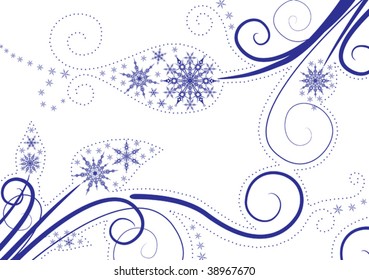 blue snowflake leaves