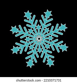blue snowflake on black background