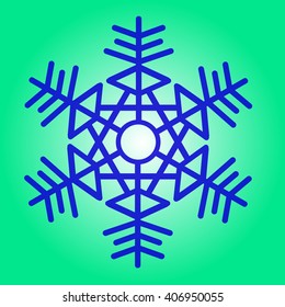 blue snowflake on a green background