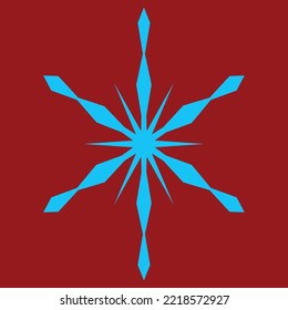 copo de nieve azul sobre fondo rojo